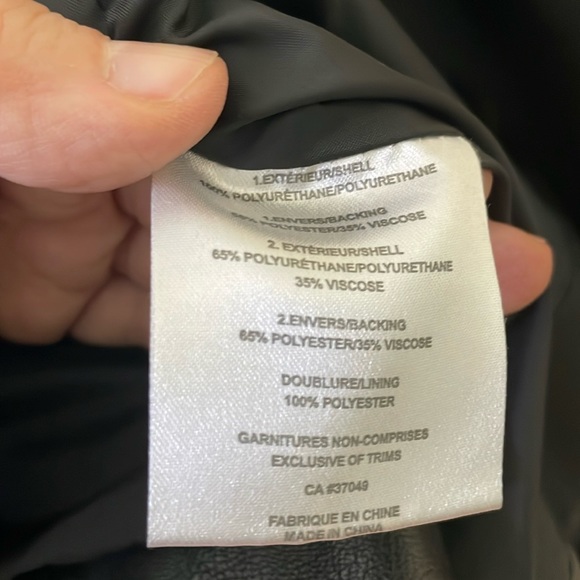 Vintage 90’s Claire France Black Faux Leather Jacket, Size 1X - Picture 10 of 14